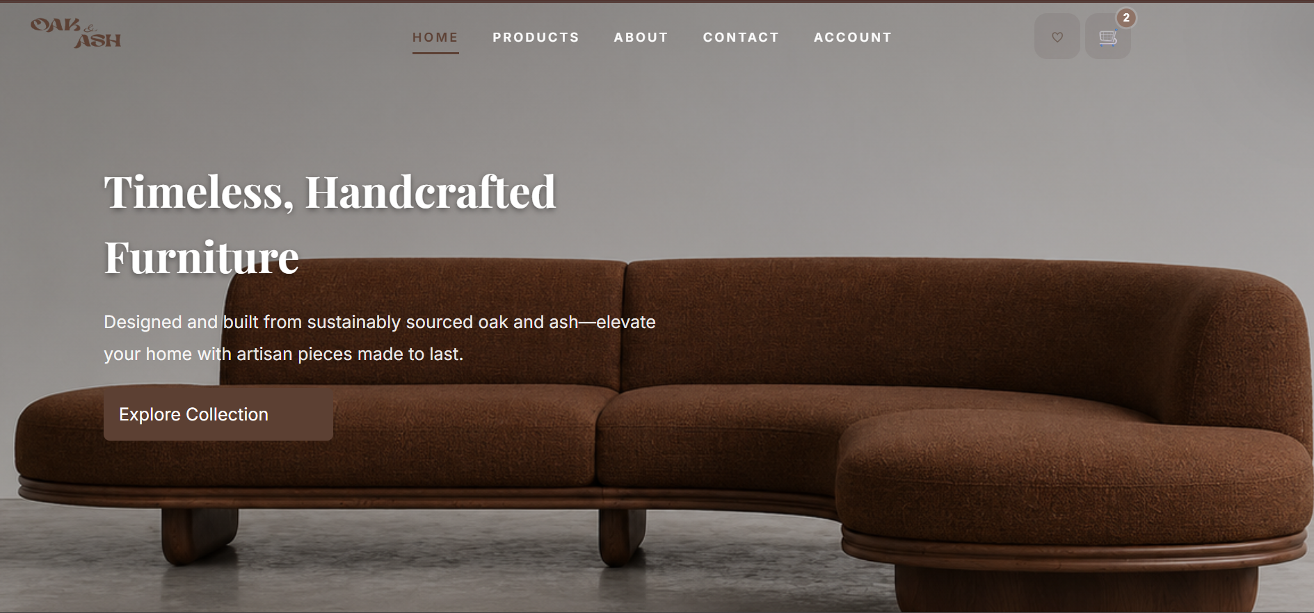 Oak And Ash website preview